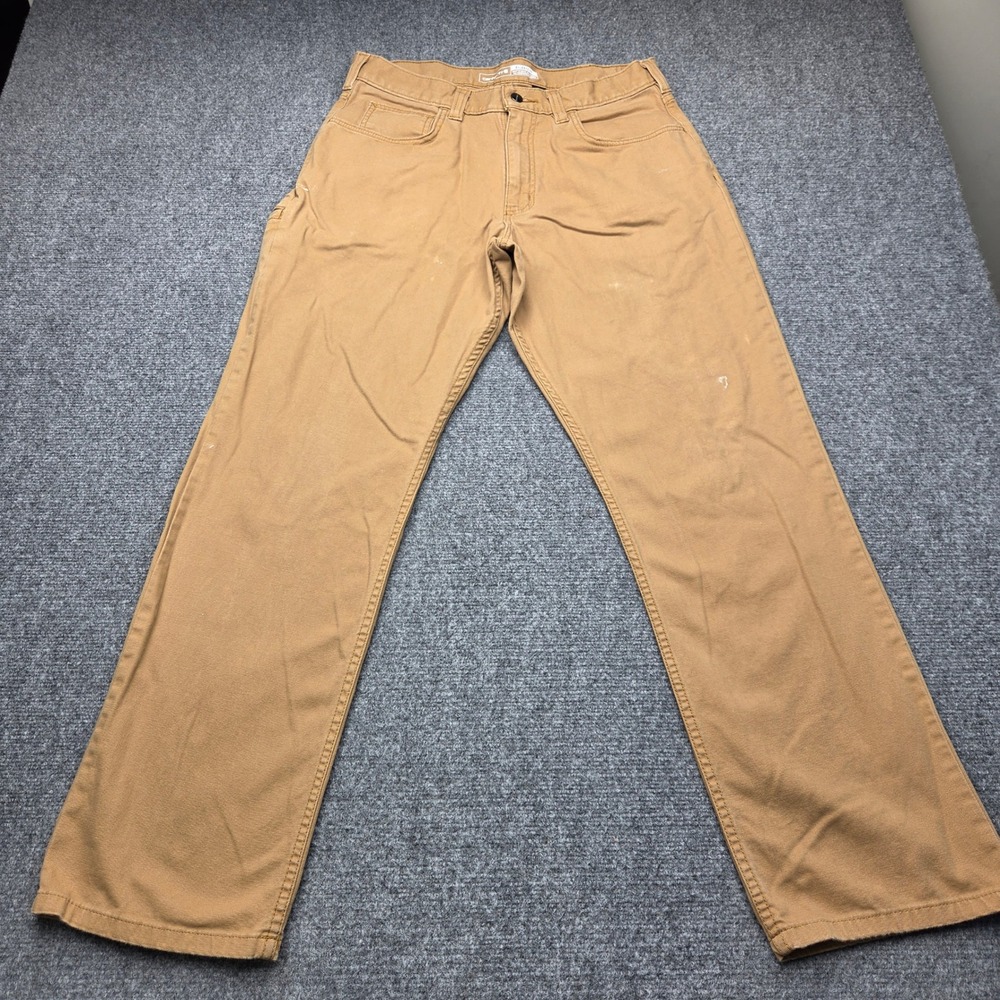 Carhartt Mens Rugged Flex Relaxed Fit Canvas Work Pants Brown 33x32 102517-918 - Picture 2 of 8